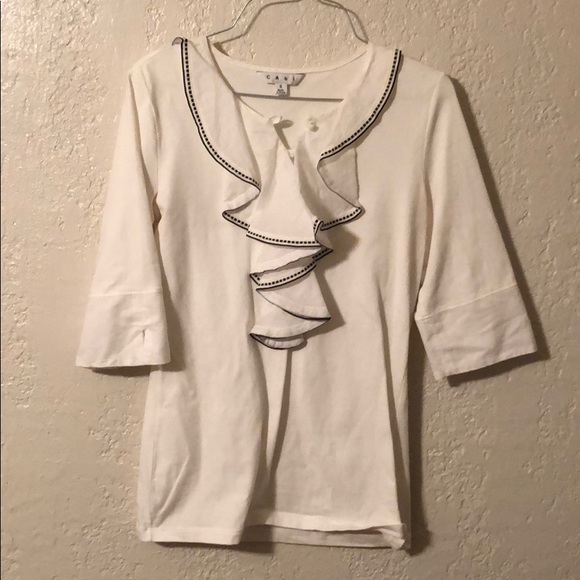 White with black detail shirt - Picture 1 of 1